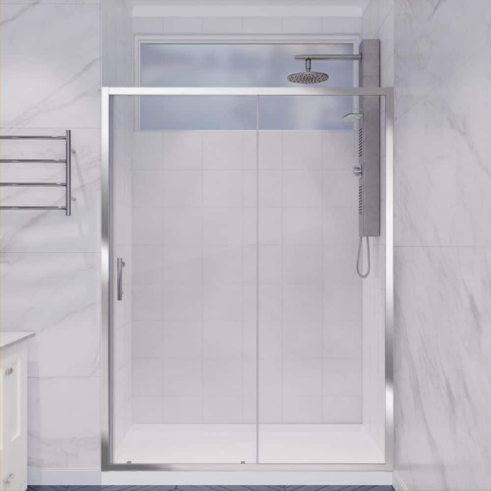 SDHDX 47-48 in. x 72 in. Framed Sliding Shower Door in Polished Chrome, 1/4 in. Clear Tempered Glass with Tsunami Guard price history on PriceWatchPro