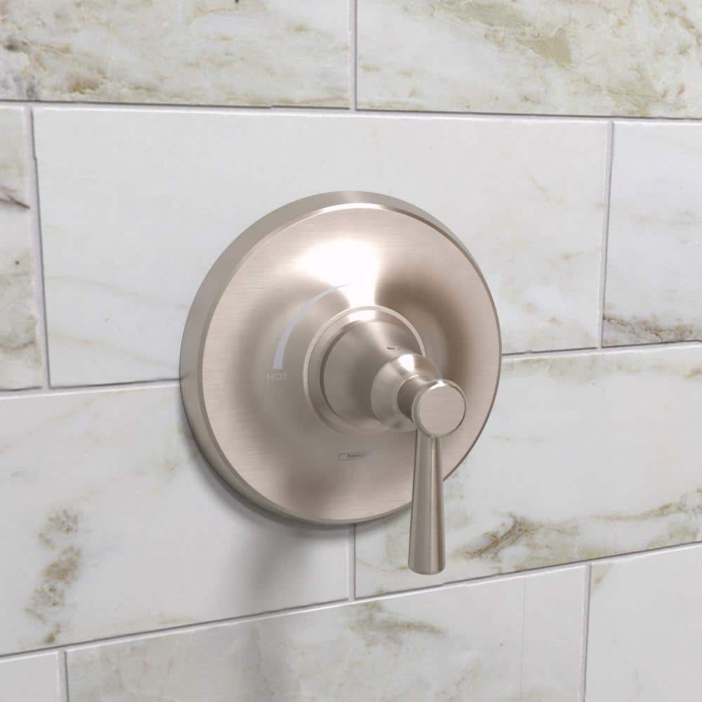 Brushed Nickel Wall-Mounted Pressure Balance Shower Trim