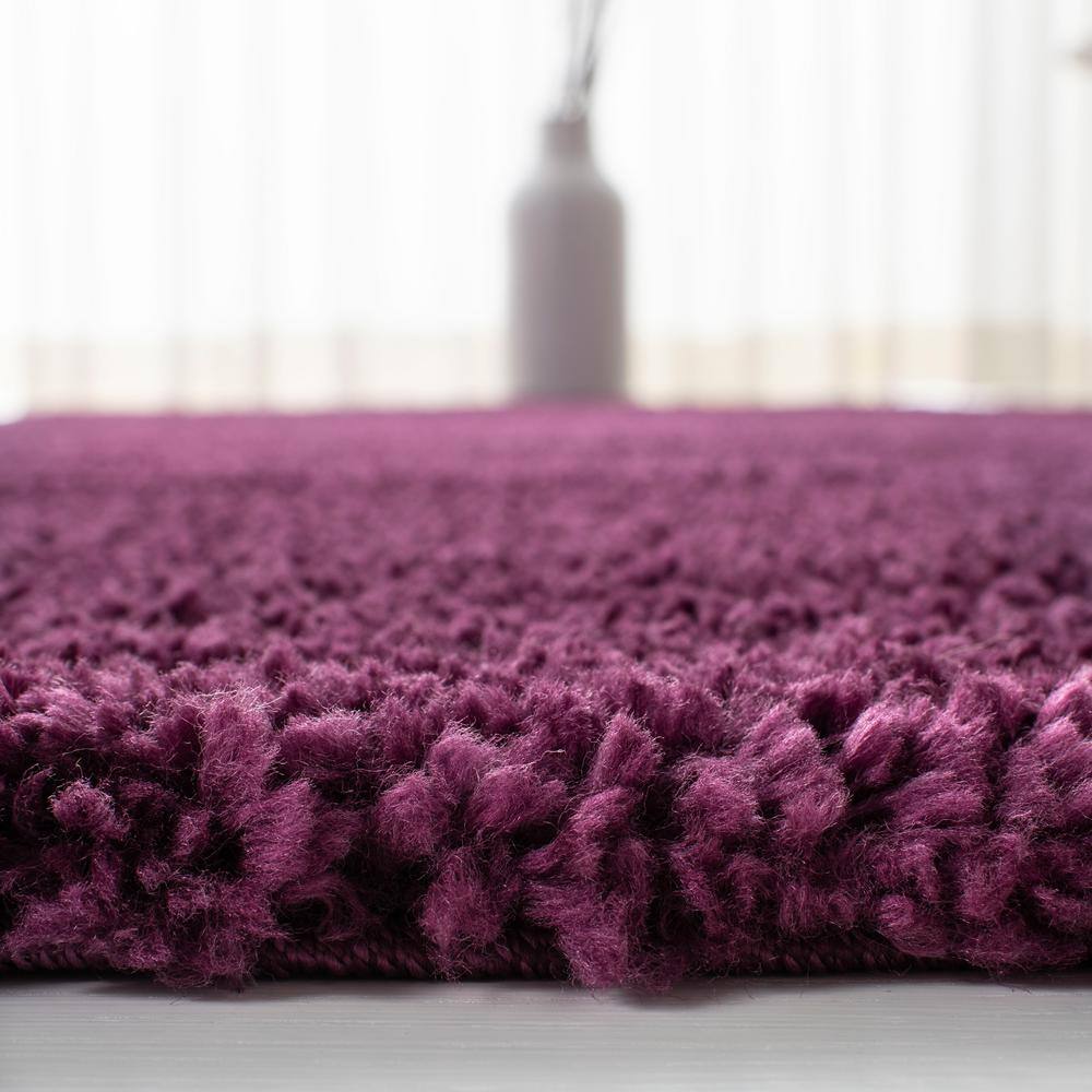 Purple 3' x 3' Square Shag Rug with Synthetic Fibers