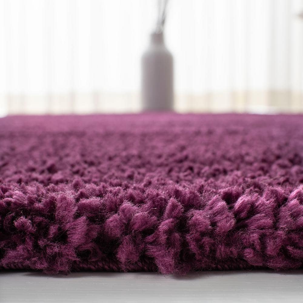 Plush Purple Square Shag Rug 6' x 9' - Hand-knotted Easy Care