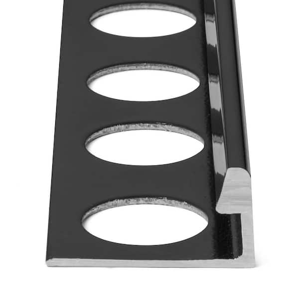 TrimMaster Black 3/8 in. x 120 in. Aluminum L-Shaped Tile Edging
