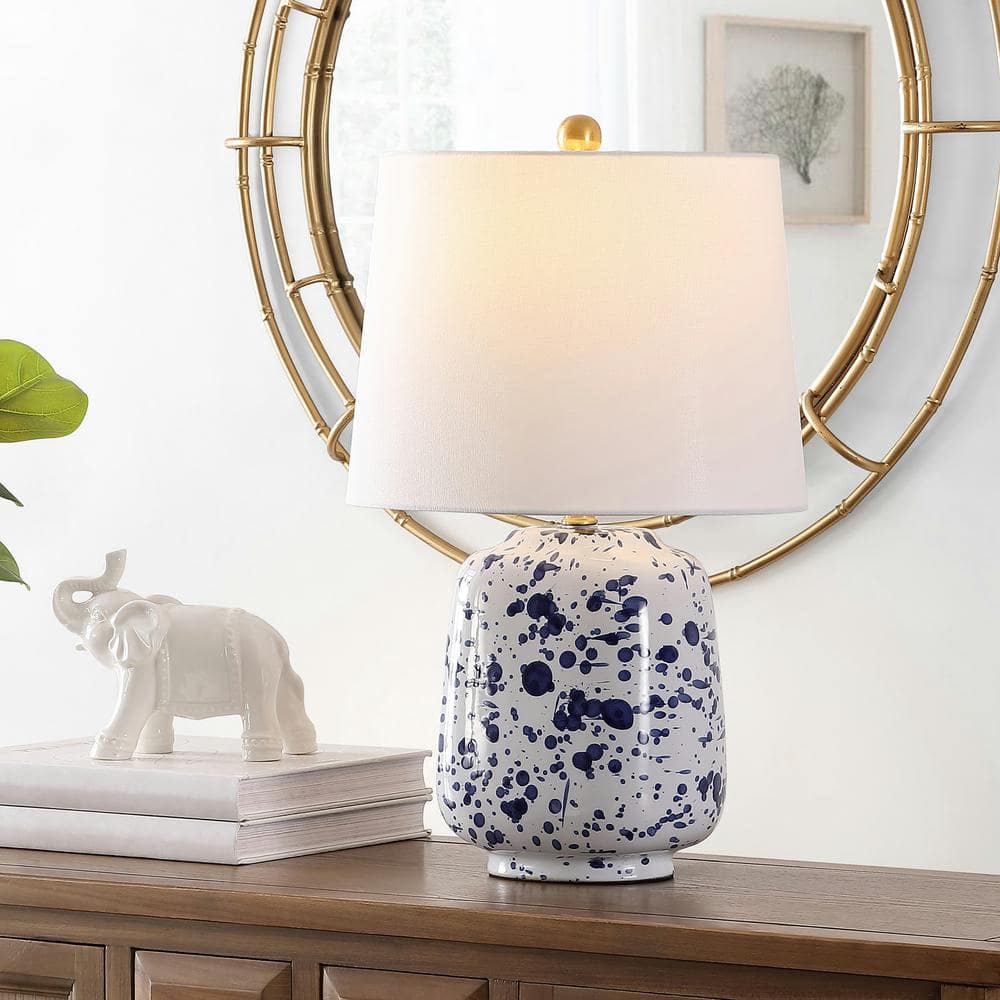 Greyon 23 in. Navy Blue Table Lamp with White Shade price history on PriceWatchPro