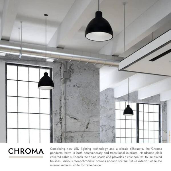 KUZCO Chroma 9 in. 1 Light 11-Watt Chrome Integrated LED Pendant