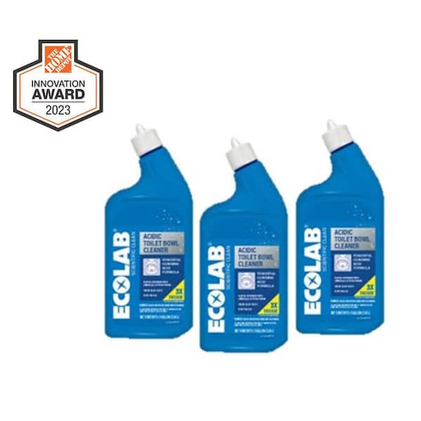 ECOLAB 32 oz. Acidic Toilet Bowl Disinfectant, Cleaner and Limescale Remover for Bathroom Toilets and Urinals (3-Pack)