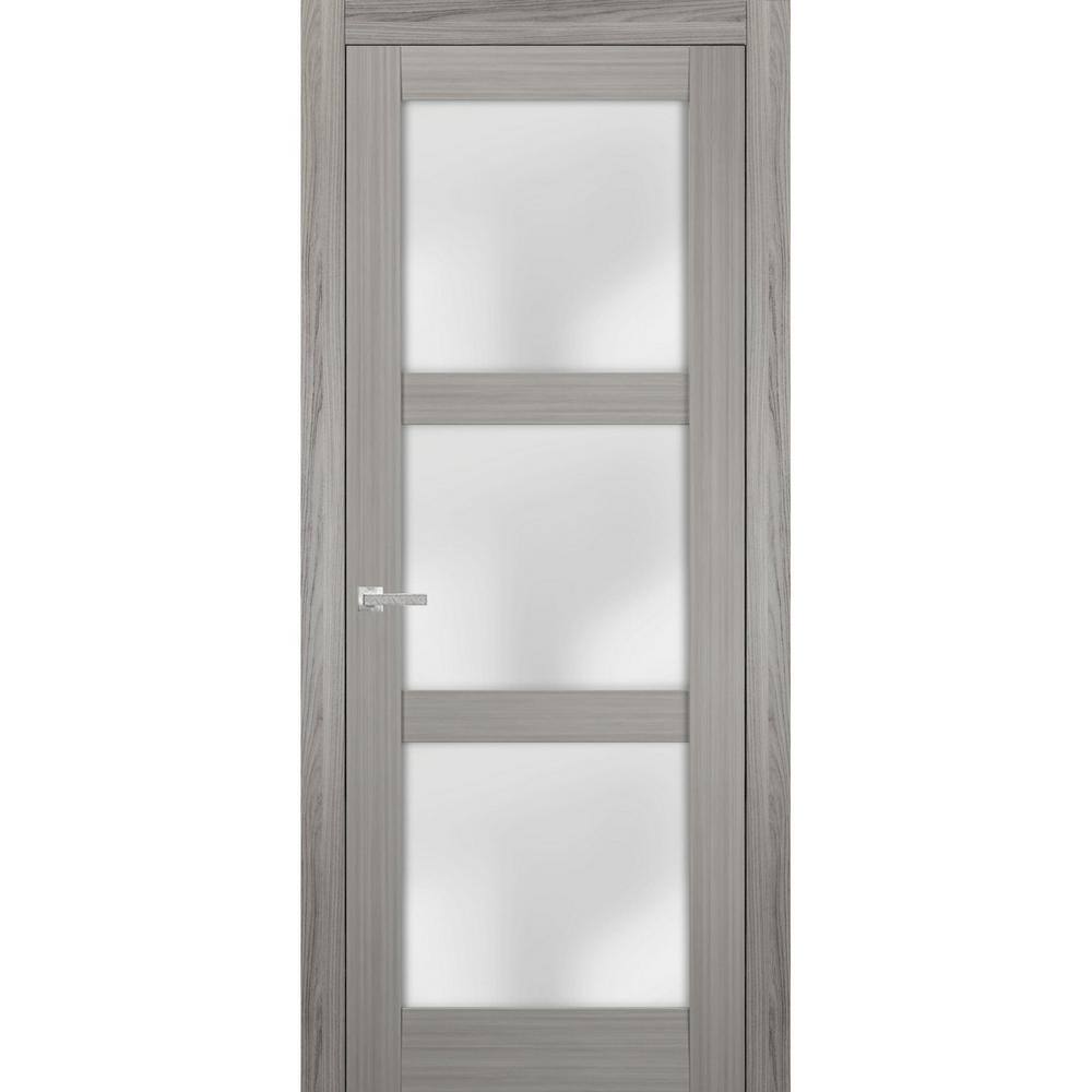 30 in. x 80 Universal/Reversible Frosted GlassGray Ash Finished Solid Wood Assembly Required Double Prehung French Door price history on PriceWatchPro