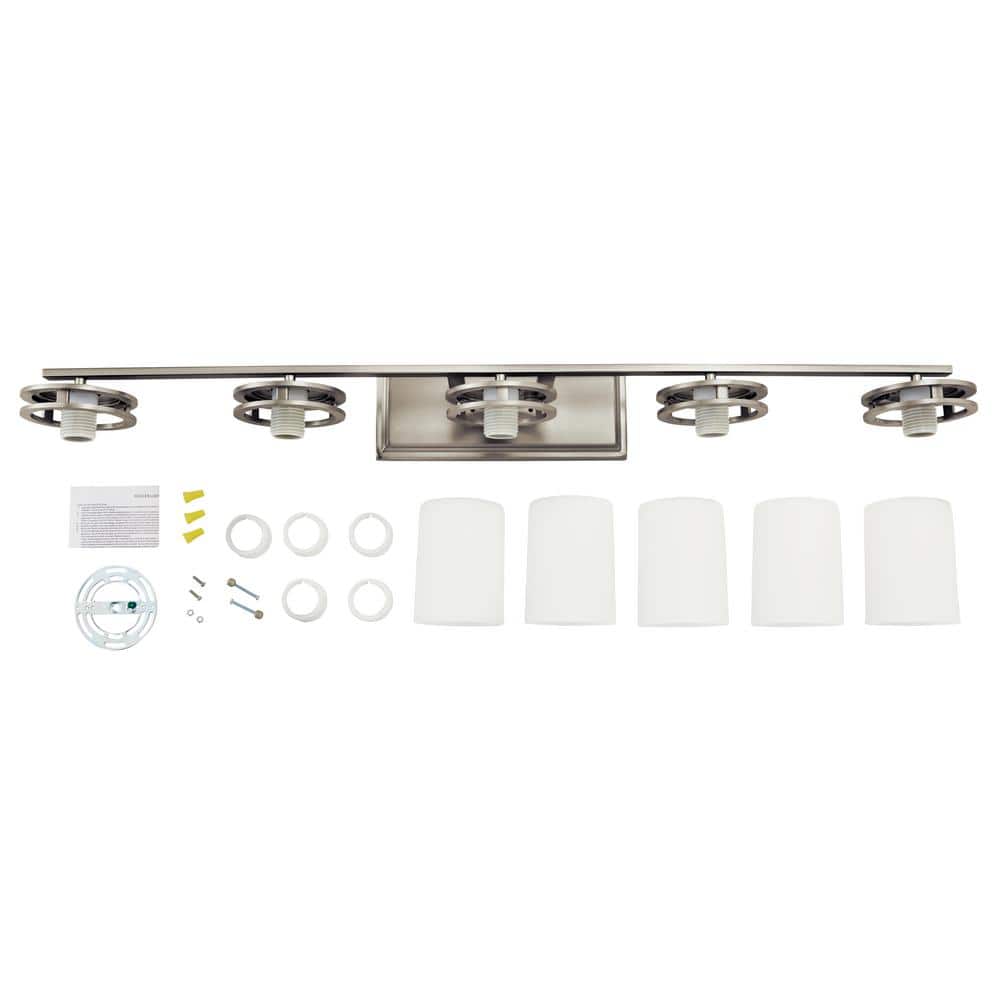 Hendrik 43" Brushed Nickel 5-Light Bathroom Vanity Light