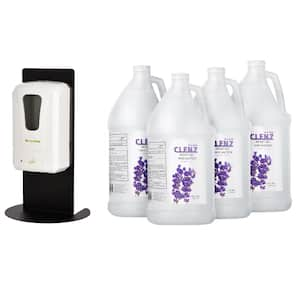 40 oz.. Automatic Gel Sanitizer Dispenser with Tabletop Stand and Case of 1 Gal. Gel Sanitizer