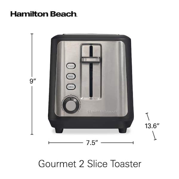 Hamilton Beach Gourmet Sure-Toast 900-Watts 2-Slice Black Wide Slot Toaster  22996 - The Home Depot