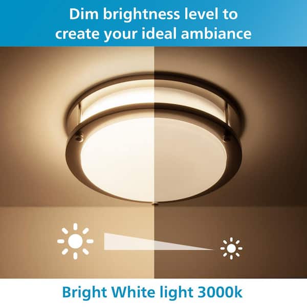 Double Ring 10 in. Integrated LED Flush Mount (2-Pack)