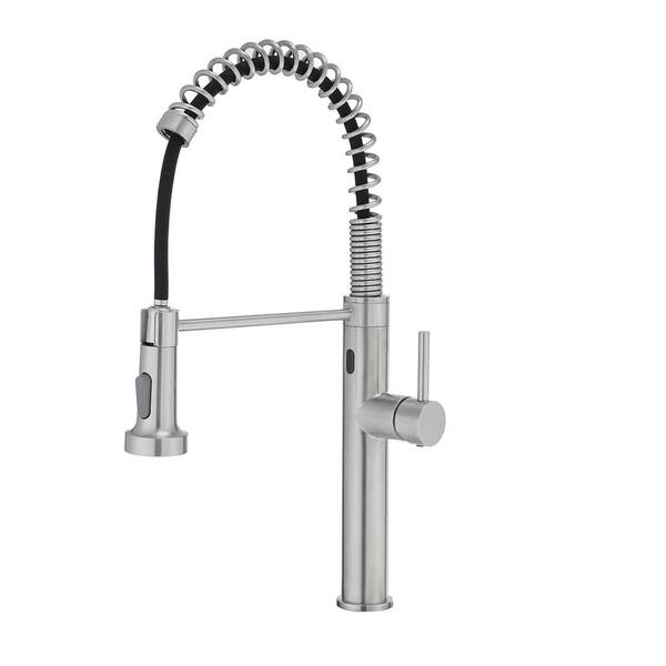 Hownifety Spring Single Handle Kitchen Faucet – 360° Swivel Pull Down Sprayer, Chrome