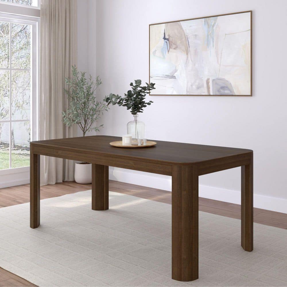 Contour Walnut Wood 72 in 4 Legs Dining Table Seats 6 price history on PriceWatchPro