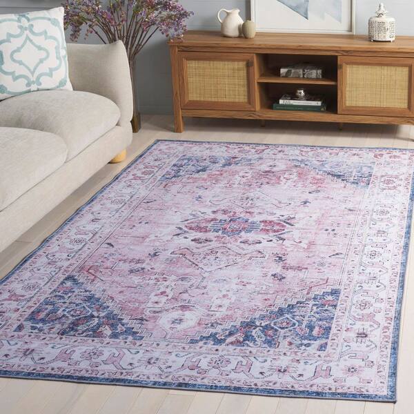 aya26 SAFAVIEH Tucson Light Pink/Blue 8 ft. x 10 ft. Machine