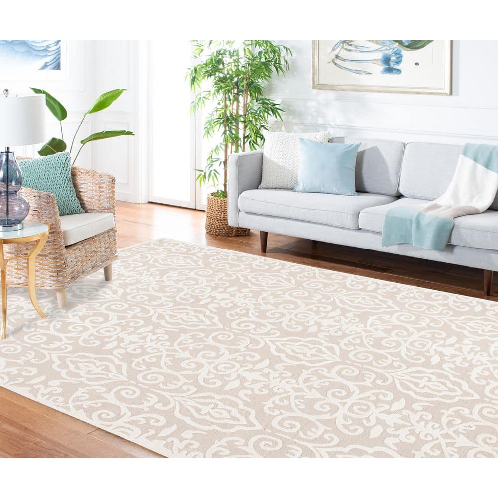 Handmade Gray Tufted Chenille and Wool Blend Area Rug, 10' x 14'