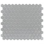 Metro 1 in. Hex Glossy Light Grey 10-1/4 in. x 11-7/8 in. Porcelain Mosaic Tile (8.6 sq. ft./Case)