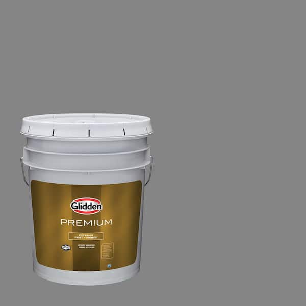 Glidden Premium 5 gal. #PPG1001-5 Dover Gray Satin Exterior Latex