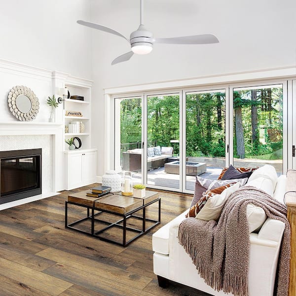 Avex 52 in. White Standard Downrod Mount Ceiling Fan with Remote Control and Dimmable Integrated LED