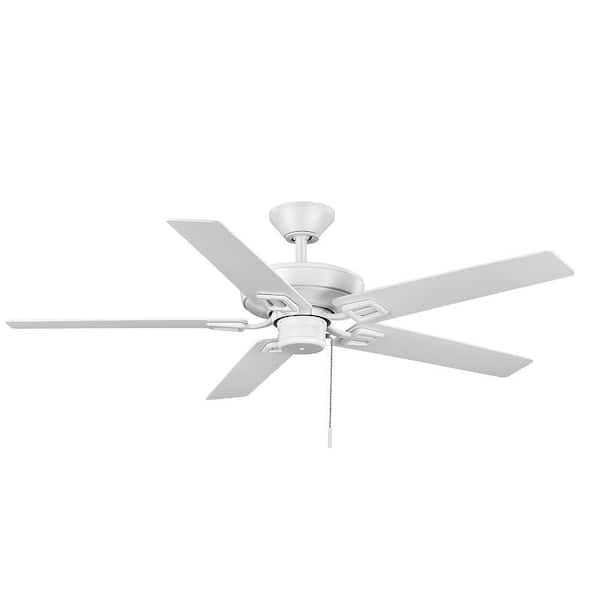 Hampton Bay Bayfield 52 in. Indoor Matte White Dry Rated Downrod Ceiling Fan with 5 Reversible Blades