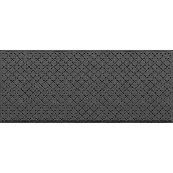 Bungalow Flooring WaterHog Cordova Charcoal 35 in. x 85 in. PET Polyester Door Mat