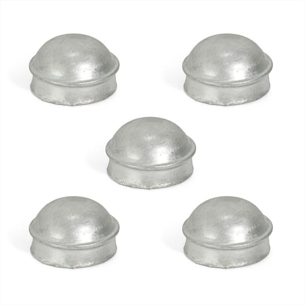 2-3/8 in. Chain Link Fence Silver Galvanized Steel Terminal Post Cap (Pack of 5)