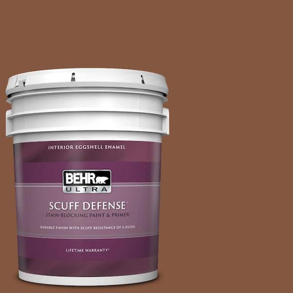 BEHR ULTRA 5 gal. #230F-7 Florence Brown Extra Durable Eggshell Enamel Interior Paint & Primer