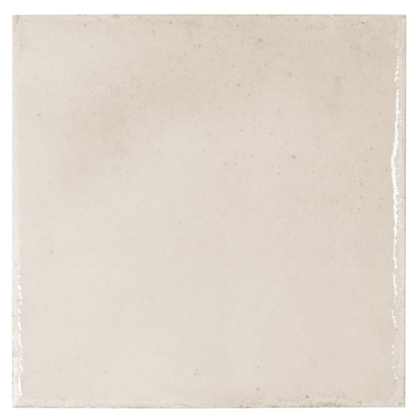 Cadence 8 in. x 8 in. Glossy Warm Ivory Porcelain Zellige Square Tile (12.49 sq ft/case)-29 Pack