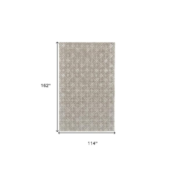 2 ft. x 8 ft. Taupe, Ivory Abstract Area Rug