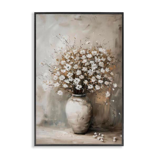 Stupell Industries Vintage Still Life Bouquet by LSR Design Studio Black Framed Nature Giclee Art Print 24 in. x 16 in.