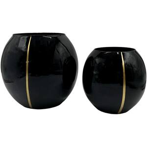 castellousa 10 in. Decorative Aluminum Diamond Vase in Black CB-AP57-VS ...