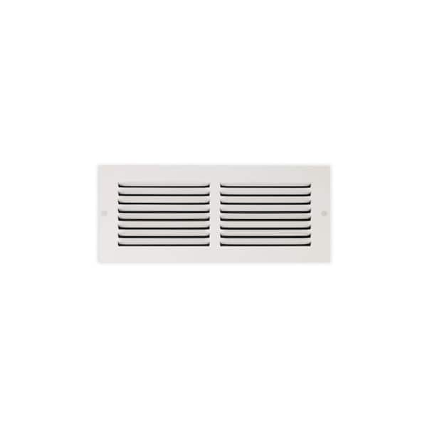 Everbilt 12 in. x 4 in. Steel Return Air Grille in White