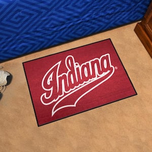 Indiana Red 19 in. x 30 in. Slogan Starter Rug
