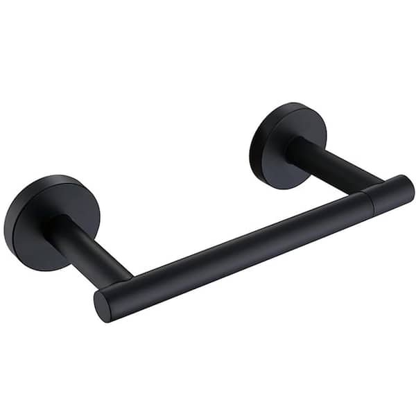 Double Post Pivoting Wall Mounted Towel Bar Toilet Paper Holder Bath Hardware Accessory in Matte Black