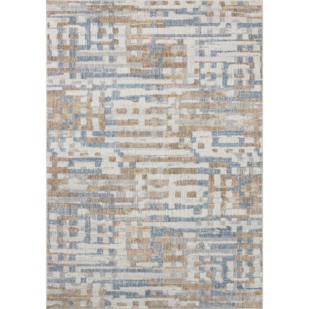 Roxie Ivory / Denim 11 ft. 6 in x 15 ft. Contemporary Area Rug price history on PriceWatchPro