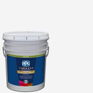 5 gal. Pure White/Base 1 Semi-Gloss Exterior Paint with Primer