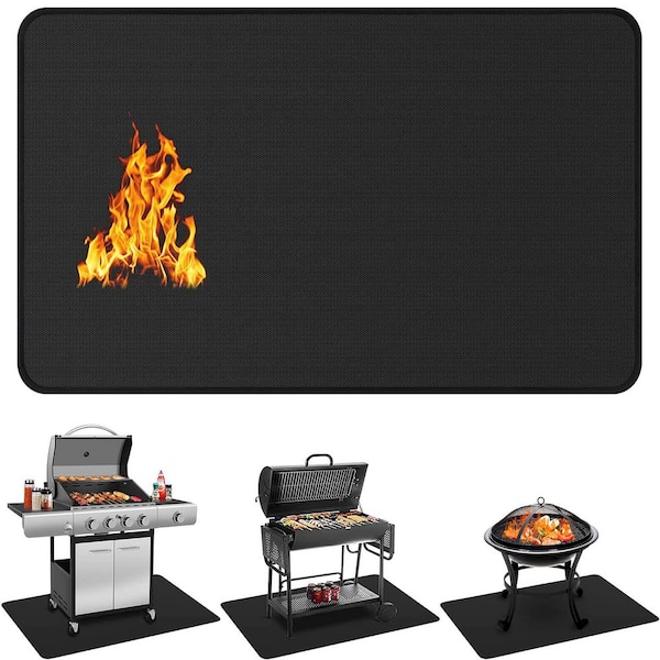 60 in. x 40 in. Grill Mat with Double-Sided and Oil-Proof for Outdoor Grills, Decks, Patios, and Fireplace Use (1-Pack)