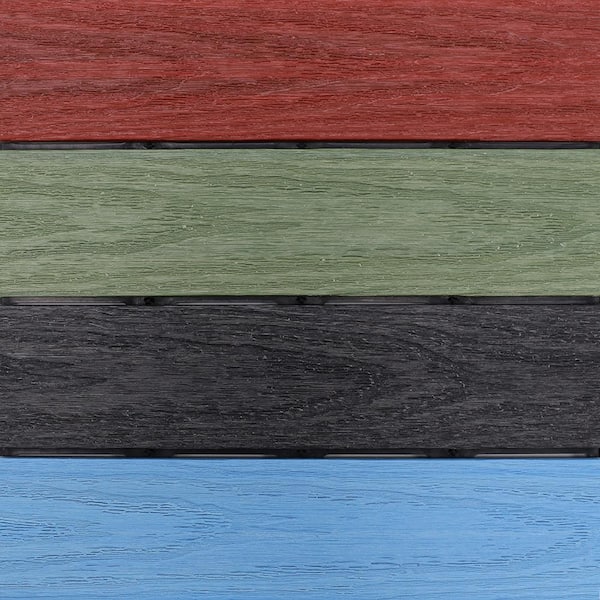 NewTechWood UltraShield Natural 1 ft. x 1 ft. Composite Quick Deck Outdoor Deck Tile in Mixed Rainbow (10 sq. ft. per Box)