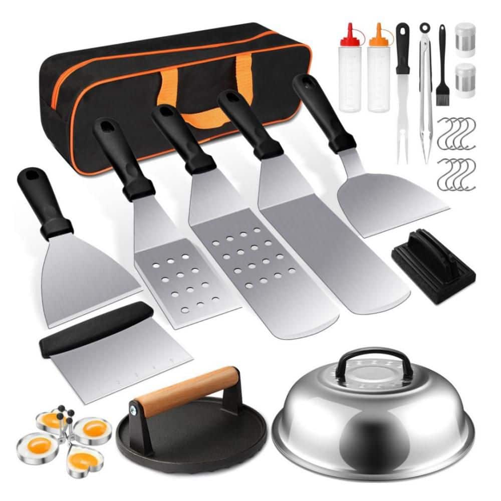 Metal Griddle Accessories Kit with Burger Press, Melting Dome, Scraper and Tongs for Outdoor Grilling BBQ (29-Pack) price history on PriceWatchPro