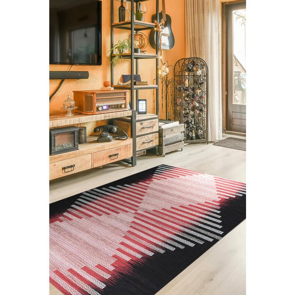 Red and deals black area rugs