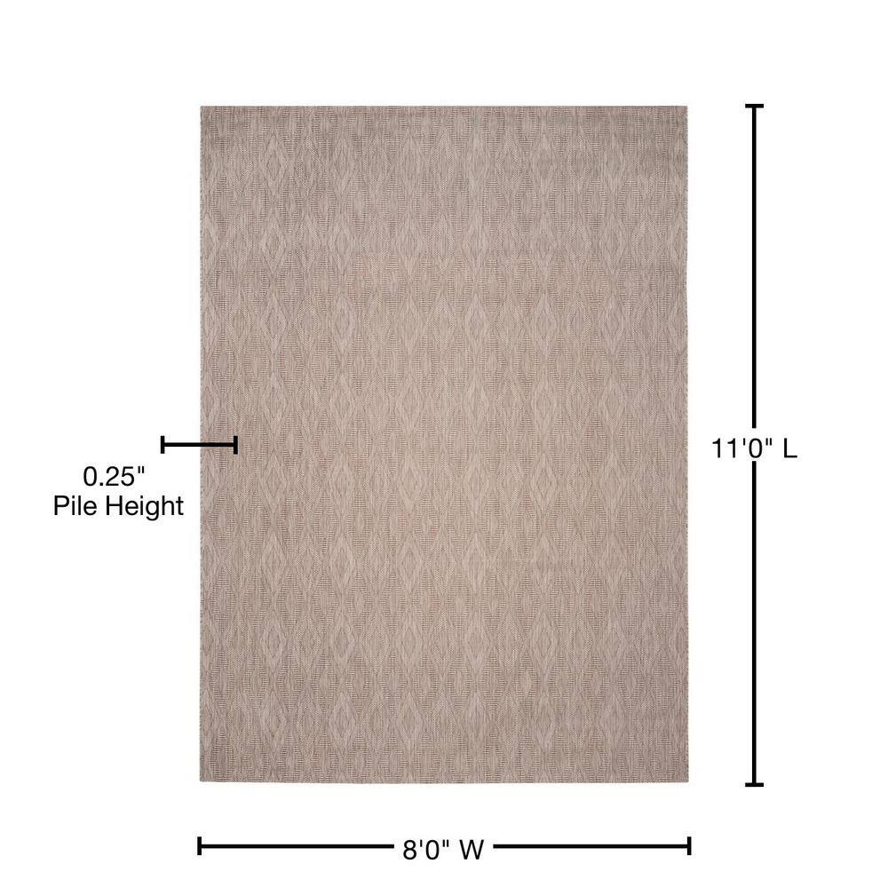 Reversible Black Synthetic 95" Rectangular Outdoor Rug