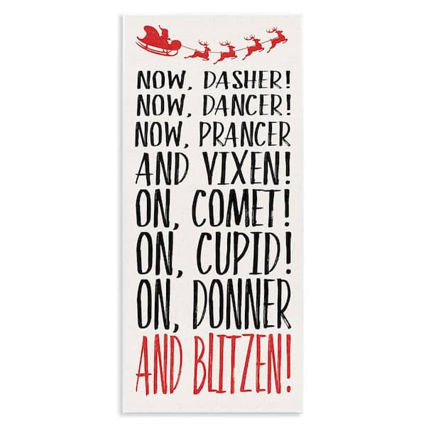 Holiday Reindeer Names by Dogwood Portfolio Unframed Typography Graphic Art Print 17 in. x 7 in.