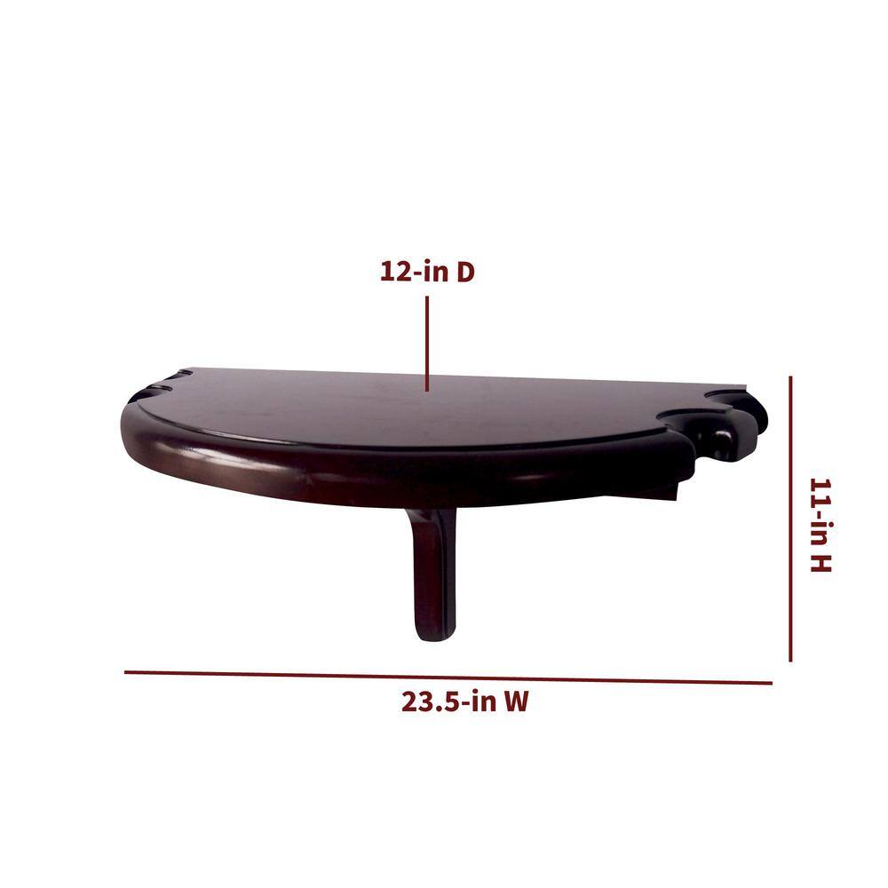 Mahogany Half Moon Wall-Mounted Pub Table