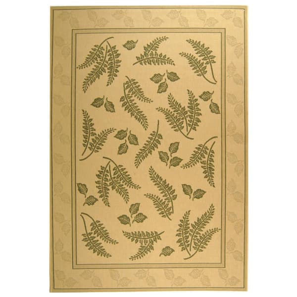 Safavieh Courtyard Natural/Olive 7 ft. x 10 ft. Border Indoor/Outdoor Area Rug