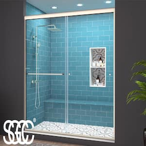 STERLING Deluxe 44-48 in. x 70 in. Framed Sliding Shower Door in Silver  with Rain Glass Texture 5976-48S - The Home Depot