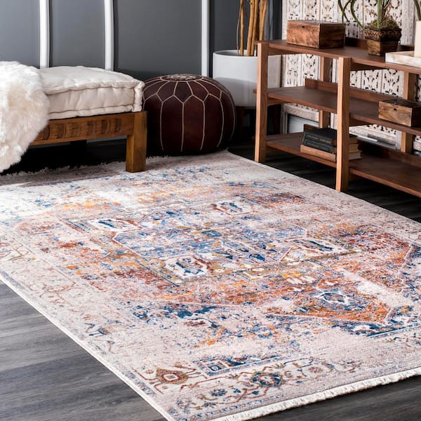 Ethel Medallion Fringe Ivory 7 ft. x 9 ft. Area Rug