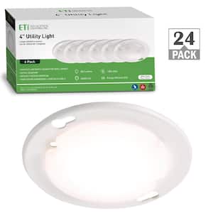 4 in. Universal Round Utility Light 882-Lumens Compact Thin LED Flush Mount Ceiling Light Indoor 4000K (24-Pack)