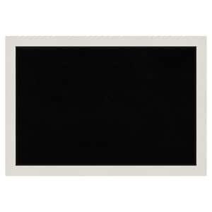 Rustic Plank White Narrow Framed Black Corkboard 39 in. x 27 in. Bulletine Board Memo Board