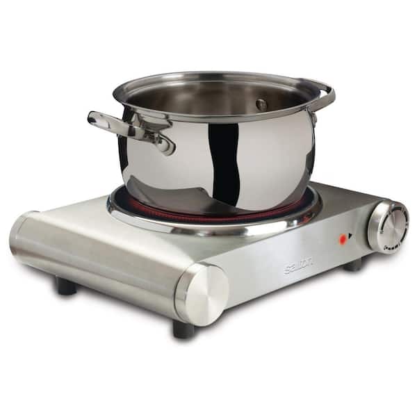 Single Burner 7.4 in. Stainless Steel Electric Portable Infrared Cooktop