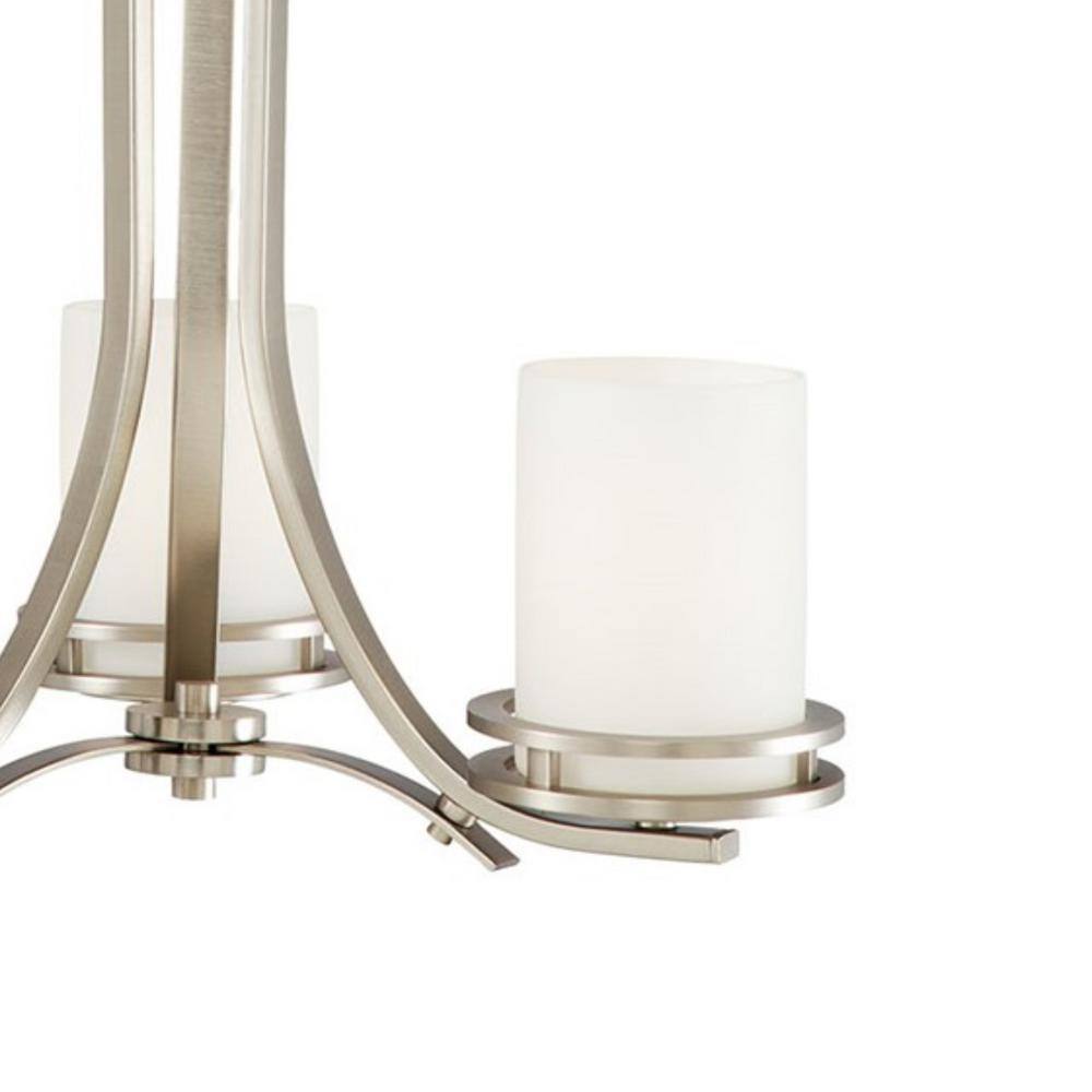 Brushed Nickel Mini 3-Light Chandelier with Satin Etched Glass