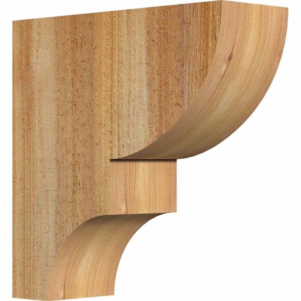 Ekena Millwork 4 in. x 12 in. x 12 in. Western Red Cedar Ridgewood Rough Sawn Corbel