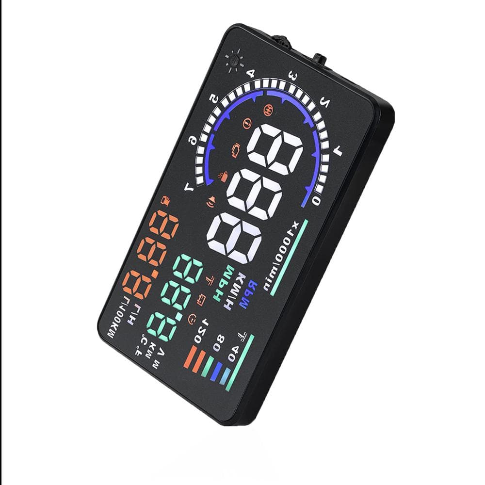 5.5 in. HUD Head Display Gauge Windshield Screen Speedometer with Overspeed