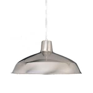 1-Light Interior/Indoor Brushed Nickel Barn/RLM/Inverted/Bowl Hanging Pendant
